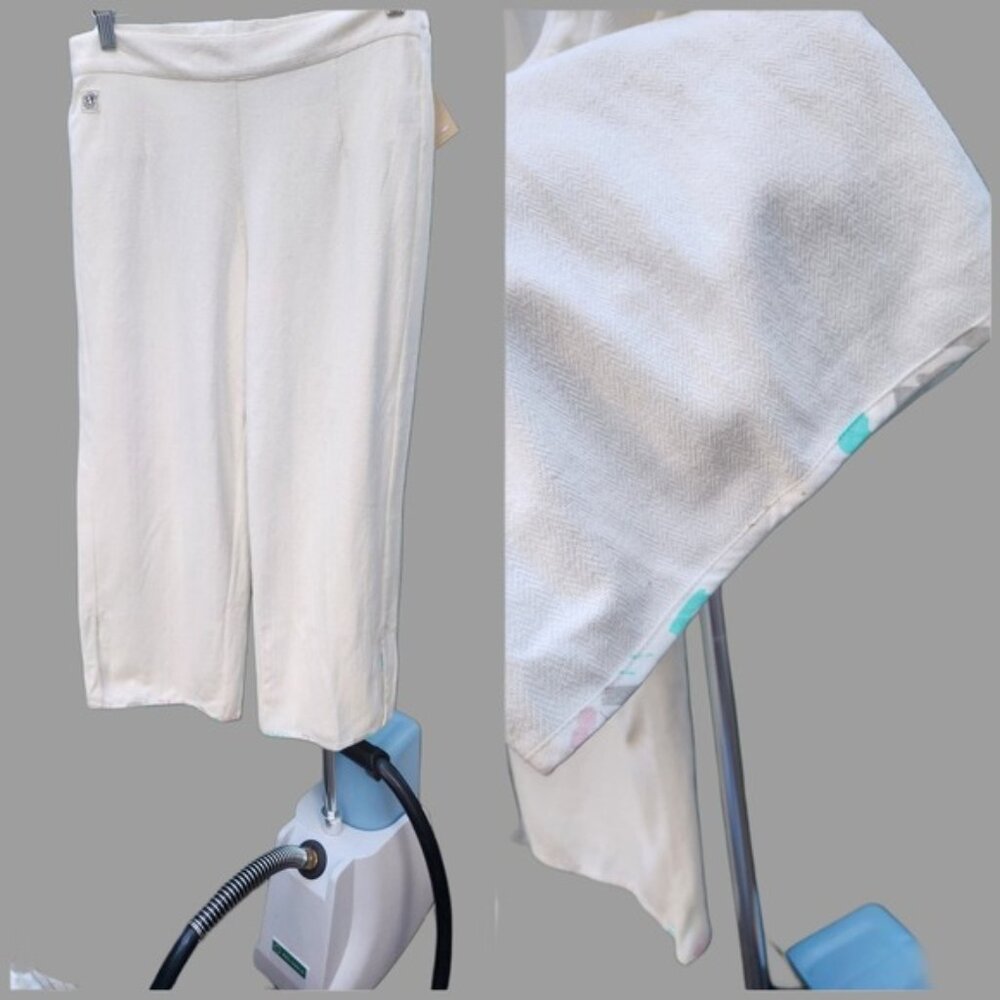 The Earth Collection Cotton Capri Pants Womens‎ XL White Eco Label Sustainable